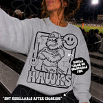 Hawks Mascot Frame | Single Color | Colorable - NOT for RESALE as DIGITAL | PNG