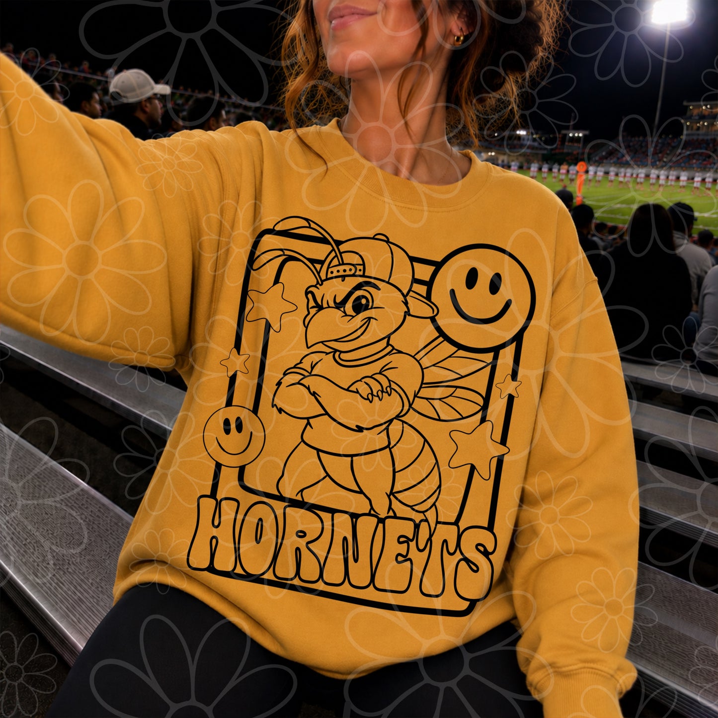 Hornets Mascot Frame | Single Color | Colorable - NOT for RESALE as DIGITAL | PNG
