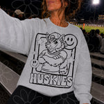 Huskies Mascot Frame | Single Color | Colorable - NOT for RESALE as DIGITAL | PNG