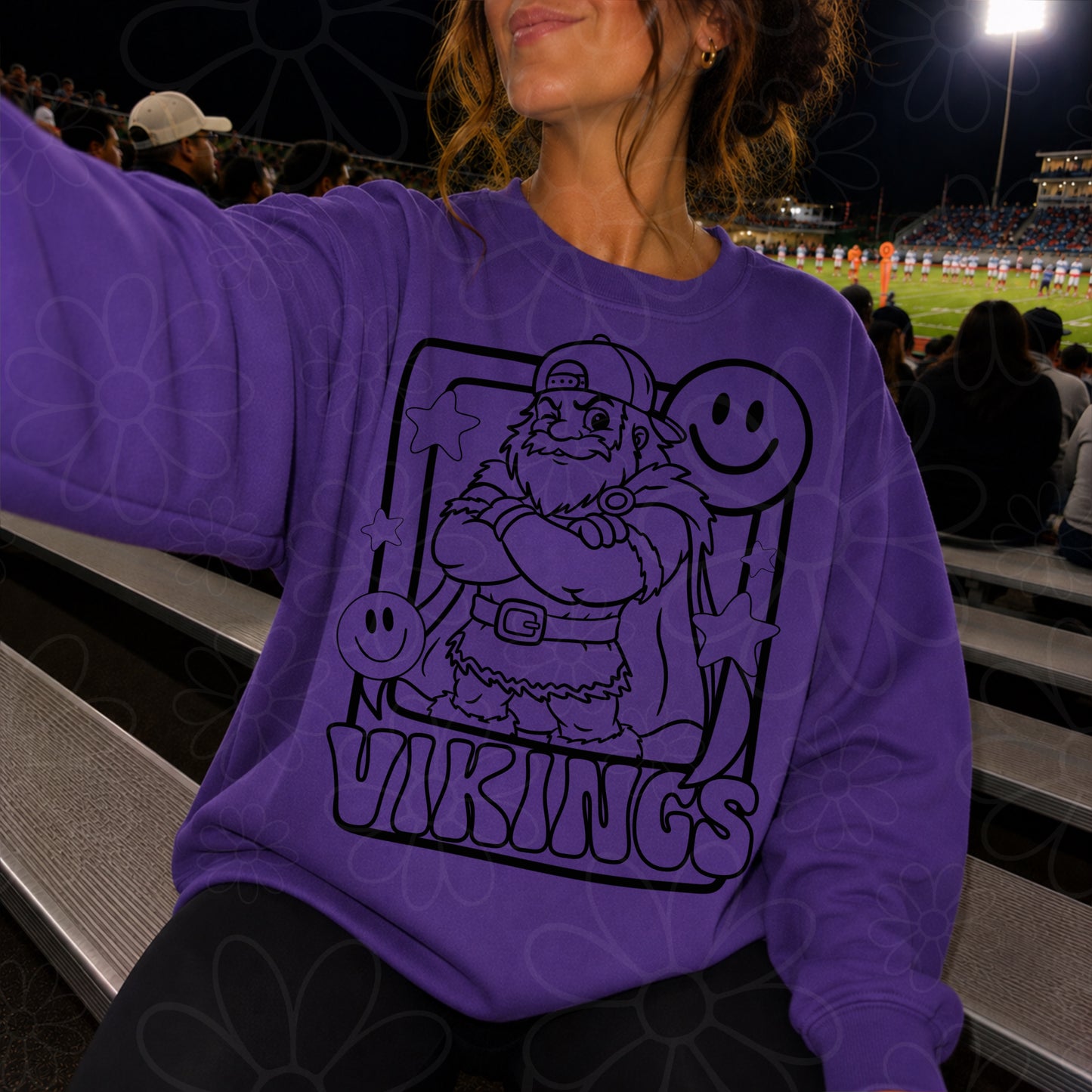 Vikings Mascot Frame | Single Color | Colorable - NOT for RESALE as DIGITAL | PNG