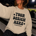 Gildan 18000 Sand Crewneck Sweatshirt Mockup | Football Stands Mock | Friday Night Lights Shirt Mock Up