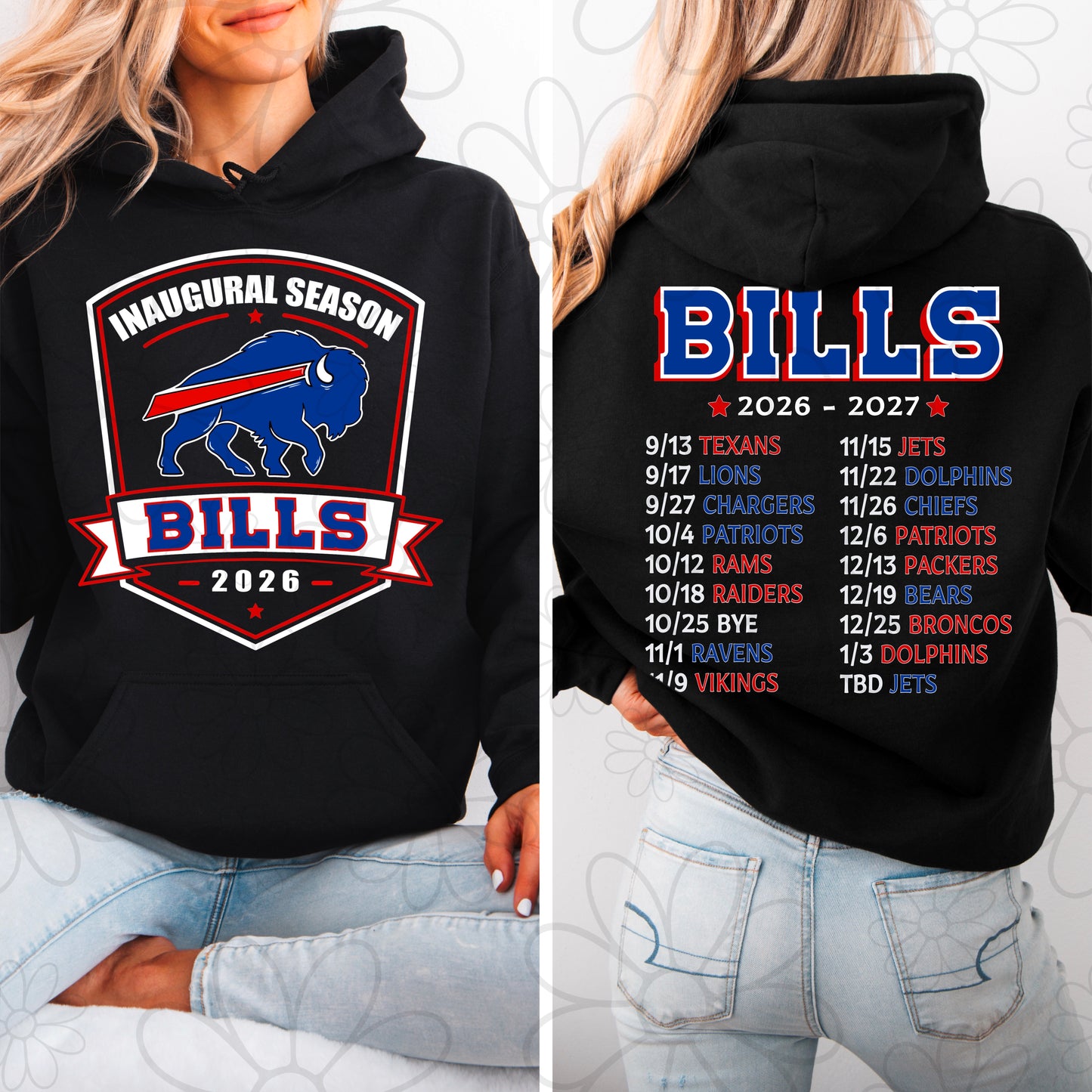 SEMI EXCLUSIVE - NO PRINTERS -| Buffalo Football Inaugural Schedule | FRONT & BACK | 4 PNGs