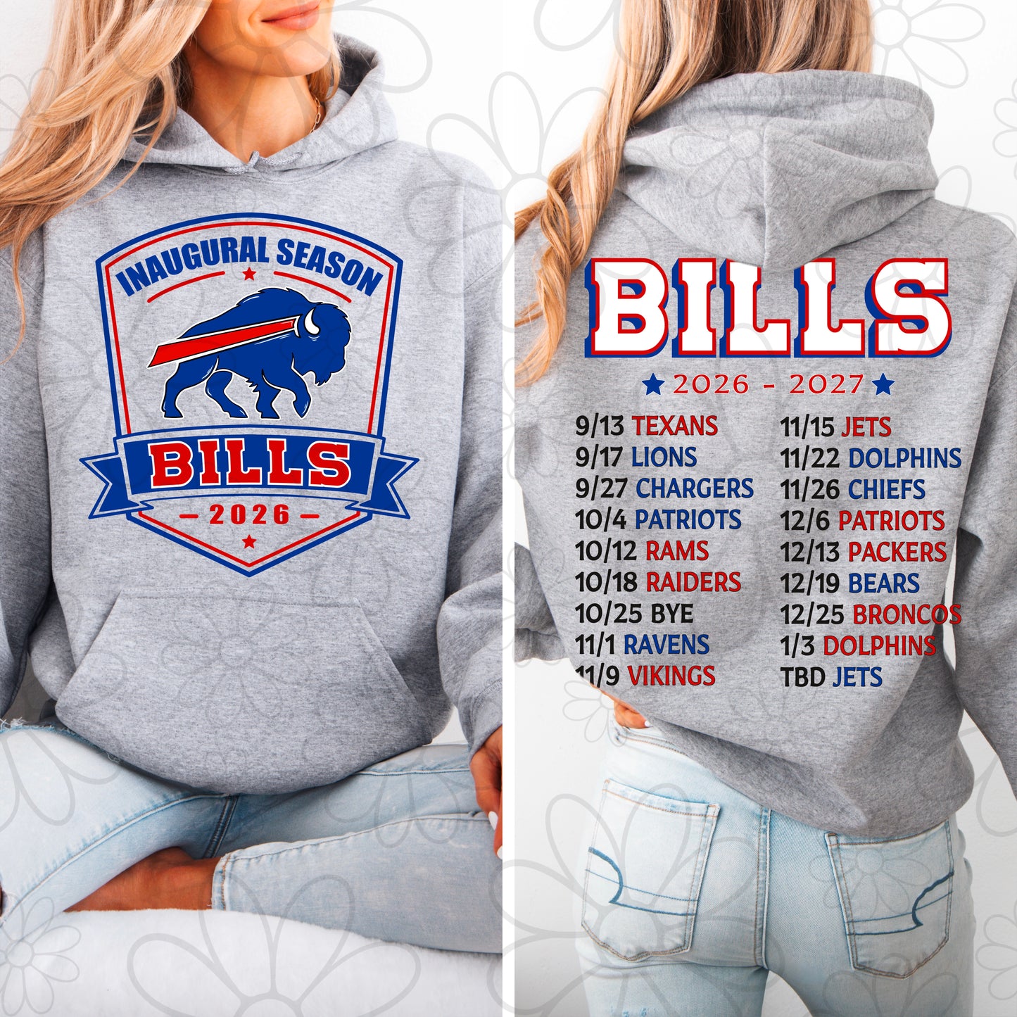 SEMI EXCLUSIVE - NO PRINTERS -| Buffalo Football Inaugural Schedule | FRONT & BACK | 4 PNGs