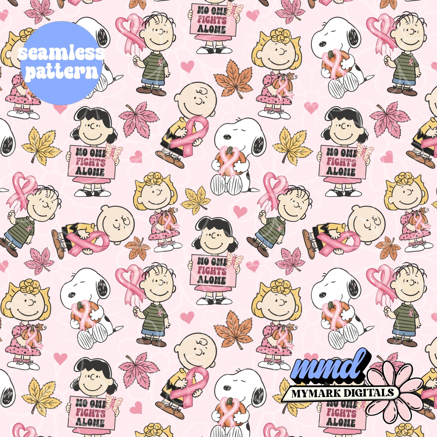 Peanut Cartoon Pinktober Seamless | Repeating Pattern ⭐️NO CODES⭐️