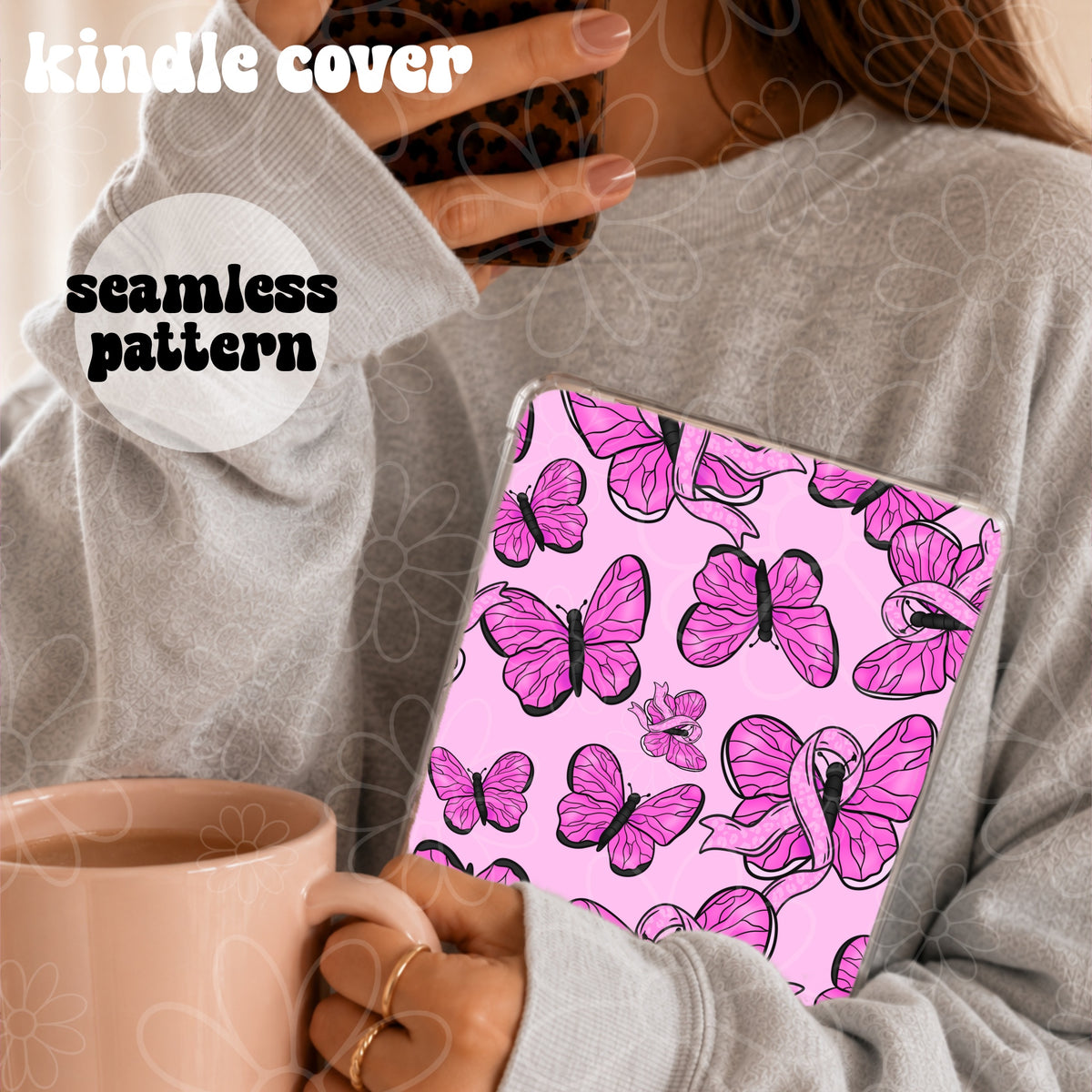 Breast Cancer Awareness Butterflies Seamless | Repeating Pattern