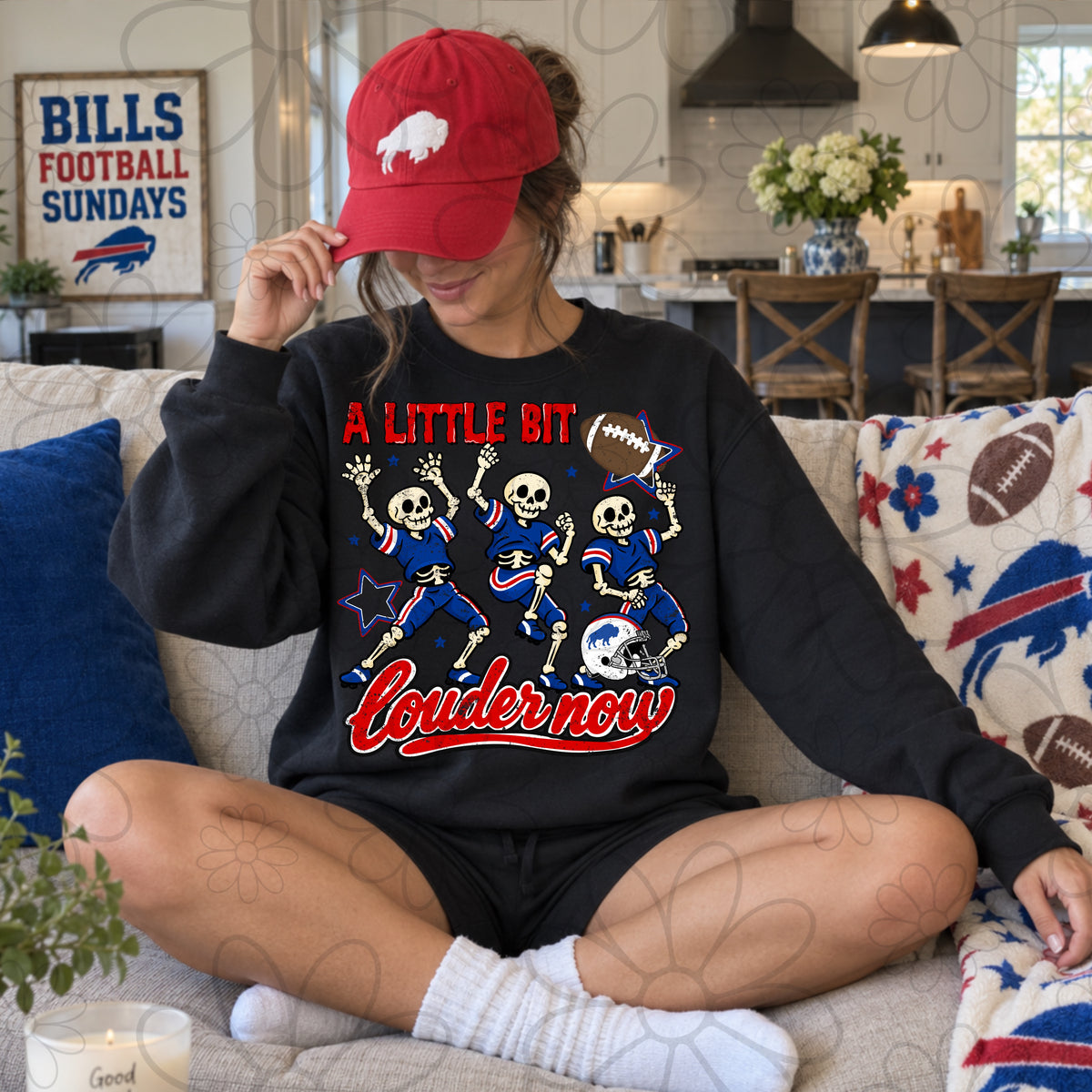A Little Bit Louder Now Buffalo Skellies | 4 Versions | Distressed Options Included | PNG |