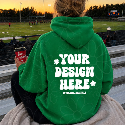 Football Green Hoodie Sweatshirt Back View Mock Up