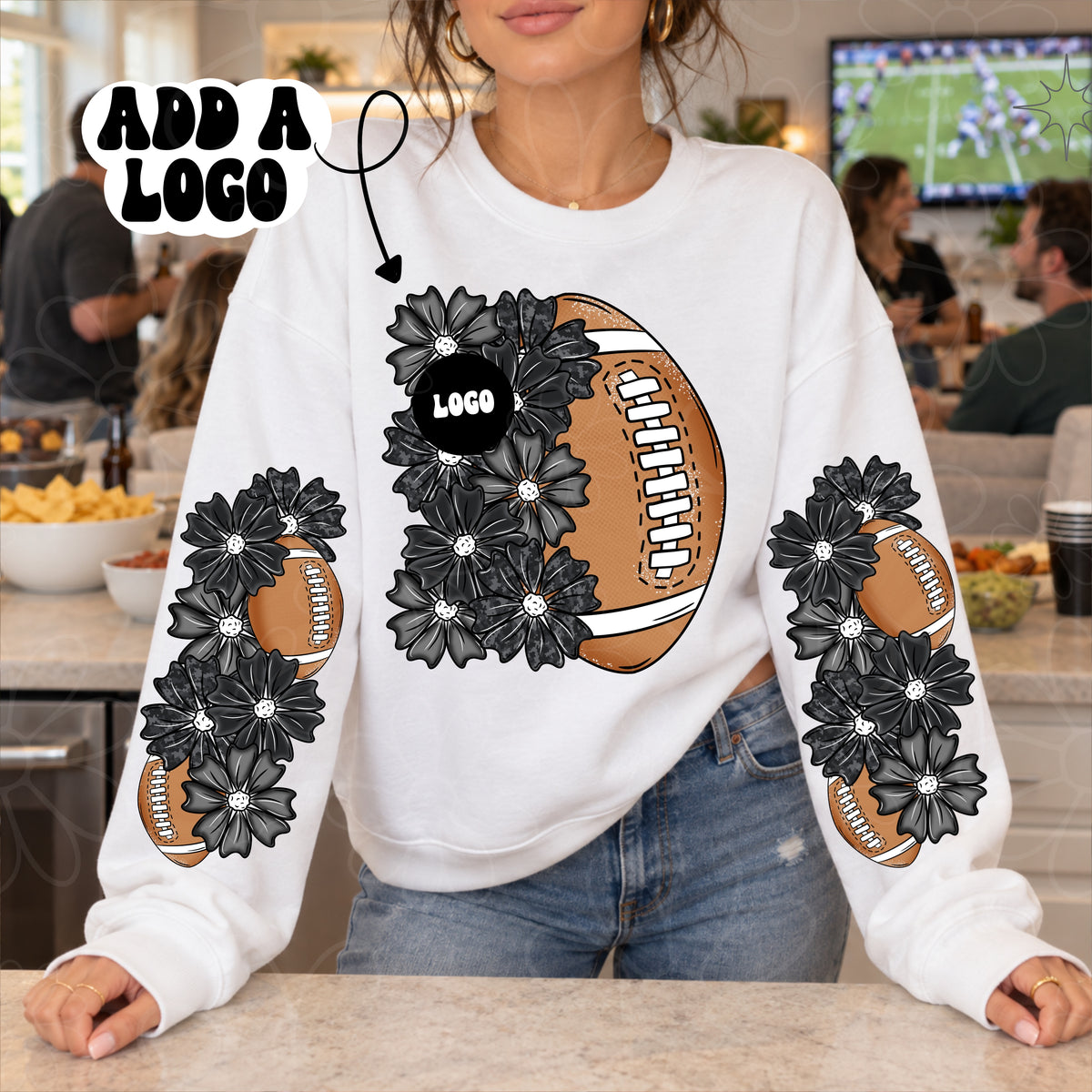 Salute Half Floral Football with Sleeves PNG | ADD A LOGO Oct 2026
