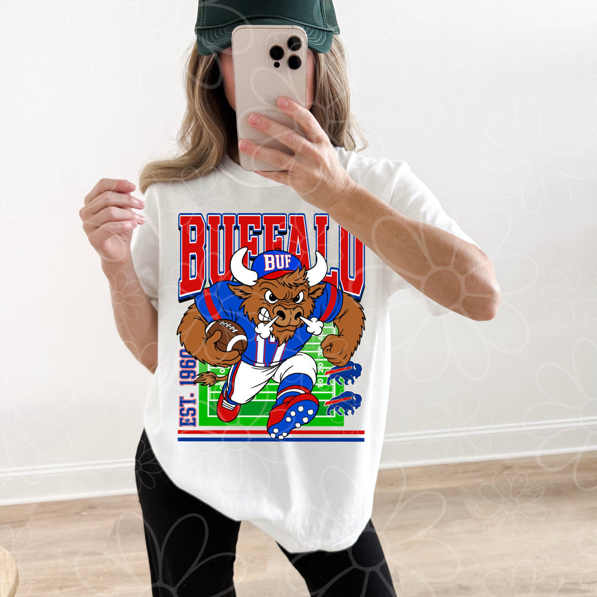 PRINTERS ONLY - Charging Buffalo Football PNG - SINGLE PRINTER EXCLUSIVE