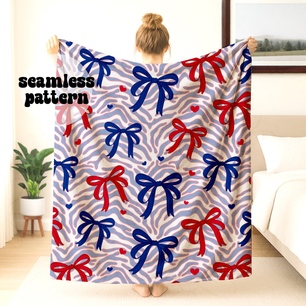 Buffalo Spirit Stripes Bows Seamless | Repeating Pattern
