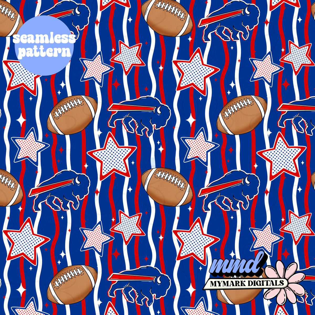 Buffalo Wavy Lines Seamless | Repeating Pattern