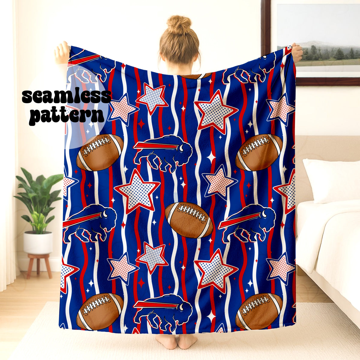 Buffalo Wavy Lines Seamless | Repeating Pattern