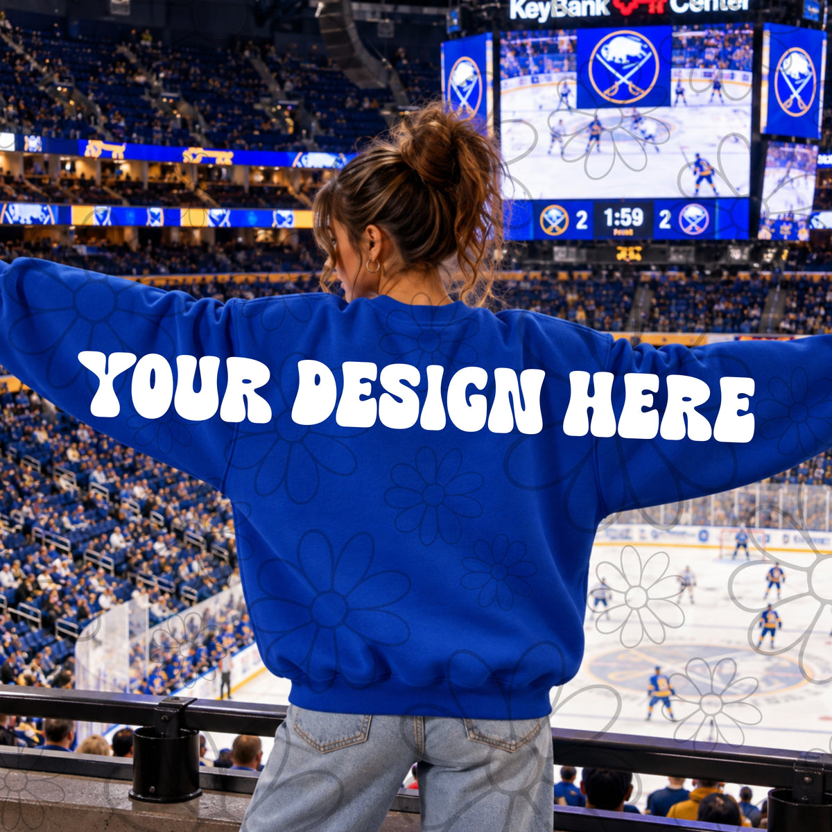 Buffalo Hockey Big Back Wingspan Crewneck Sweatshirt Mock Up