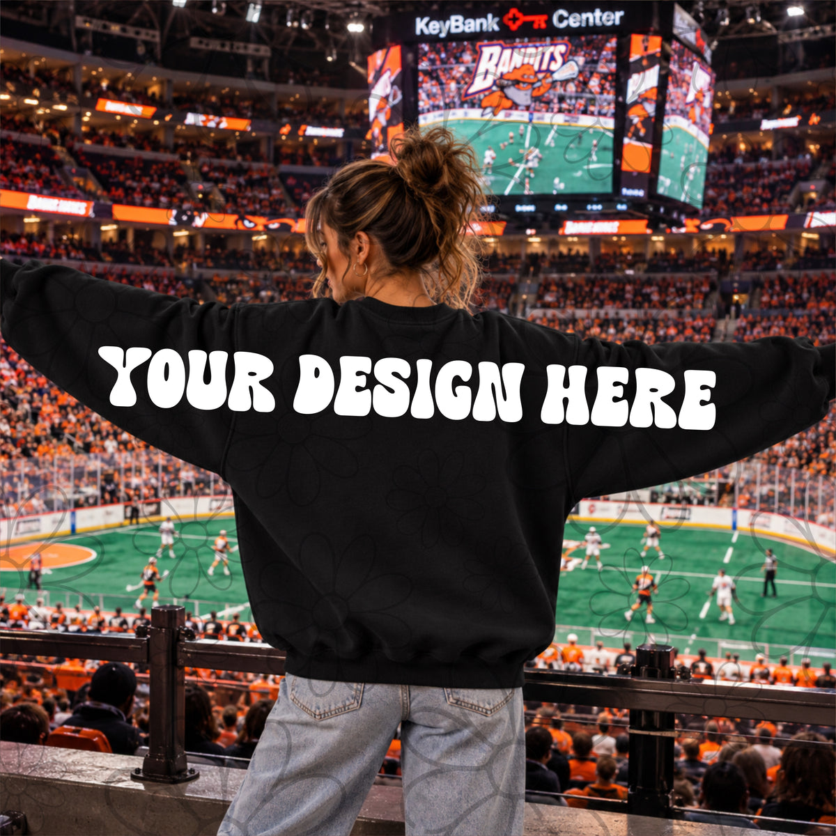 Buffalo Lacrosse Big Back Wingspan Crewneck Sweatshirt Mock Up