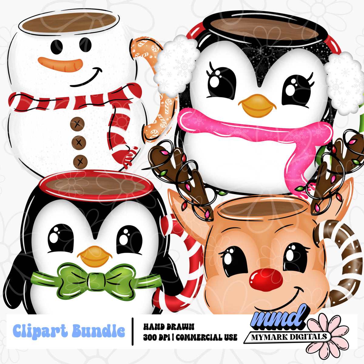Christmas Character Mugs Clipart