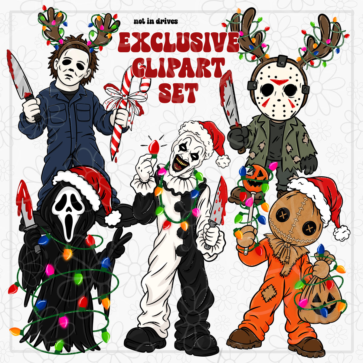 Exclusive Horror Character Clipart - available 10/28 ONLY
