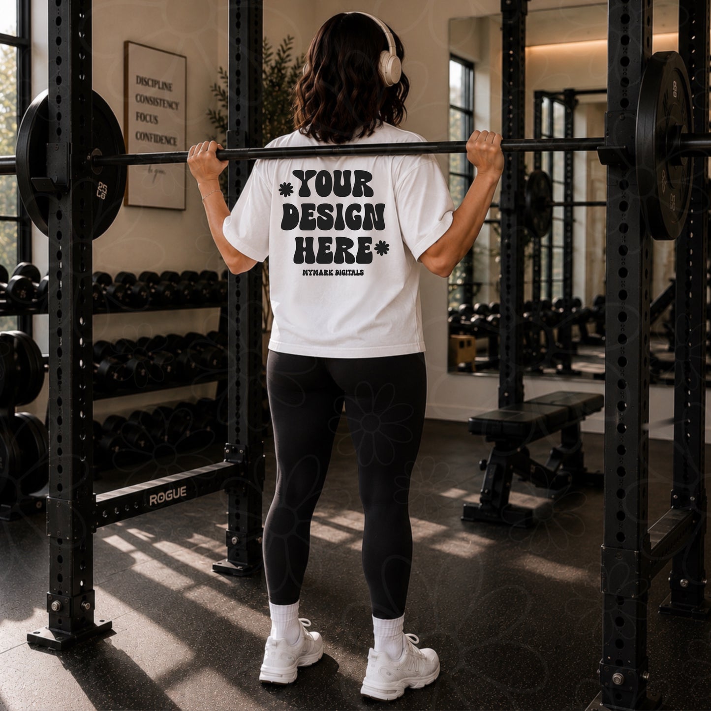 Comfort Colors 1717 White Shirt Mockup | CC1717 | Trendy Mockup | Gym & Fitness Mockup