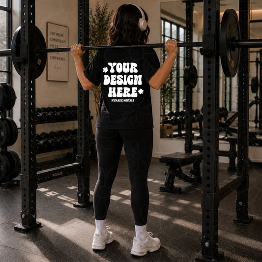 Comfort Colors 1717 Black Shirt Mockup | CC1717 | Trendy Mockup | Gym & Fitness Mockup