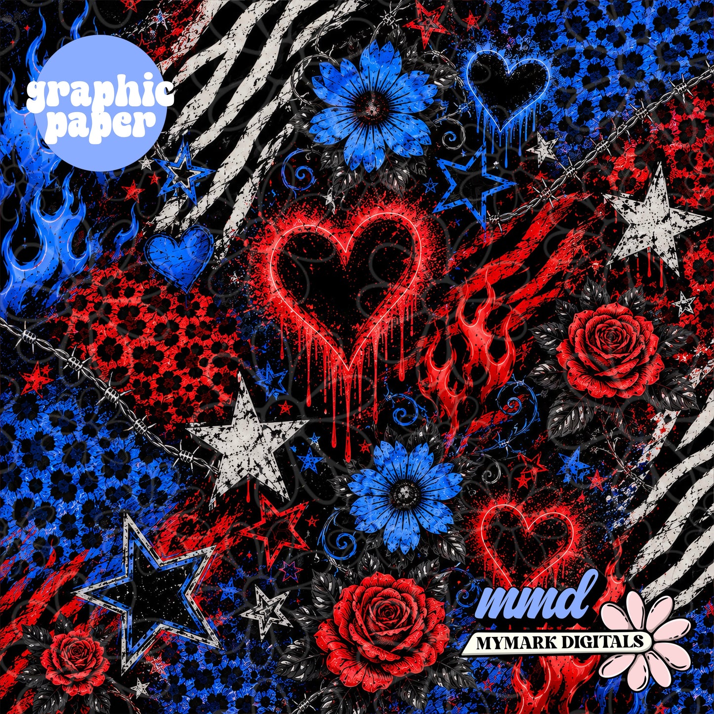 Grunge Patchwork Graphic Paper | NOT SEAMLESS
