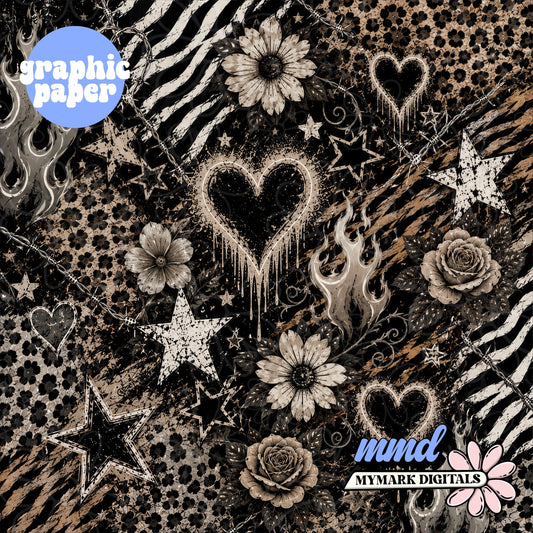 Grunge Patchwork Graphic Paper | NOT SEAMLESS