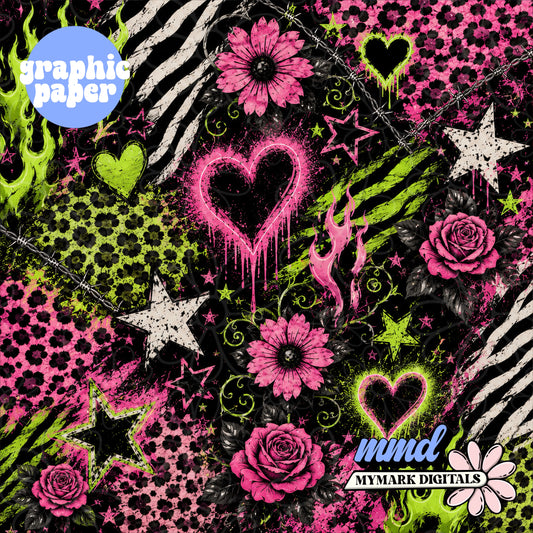 Grunge Patchwork Graphic Paper | NOT SEAMLESS