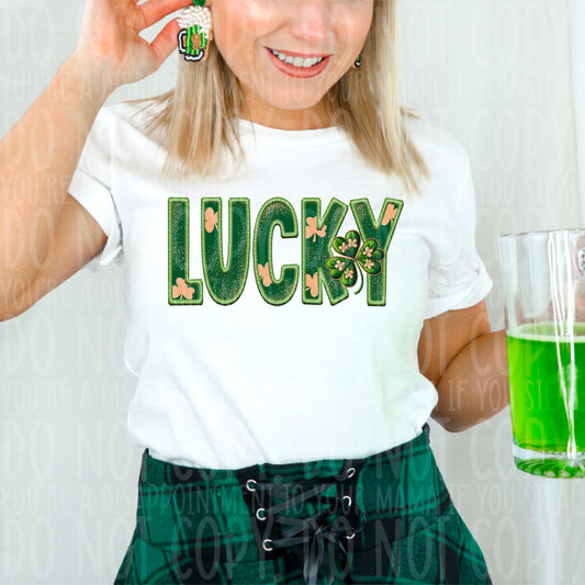 Lucky : FAUX EMBROIDERY : PNG