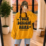 Bundle | Gildan 18000 Crewneck Sweatshirt Mockups | Ball Cap and Mirror Selfie Mock Ups | Fall Mockups | 16 Mocks