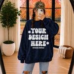 Bundle | Gildan 18000 Crewneck Sweatshirt Mockups | Ball Cap and Mirror Selfie Mock Ups | Fall Mockups | 16 Mocks