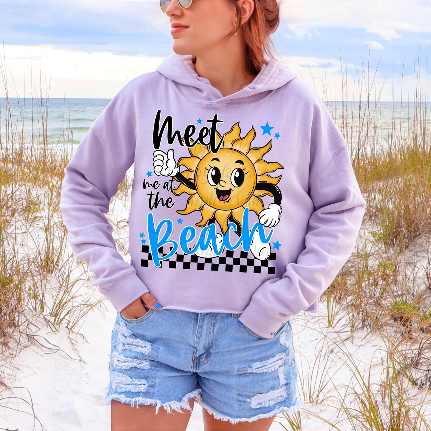 Meet Me At The Beach | Retro Sun Character PNG | Instant Download | Sublimation | DTF