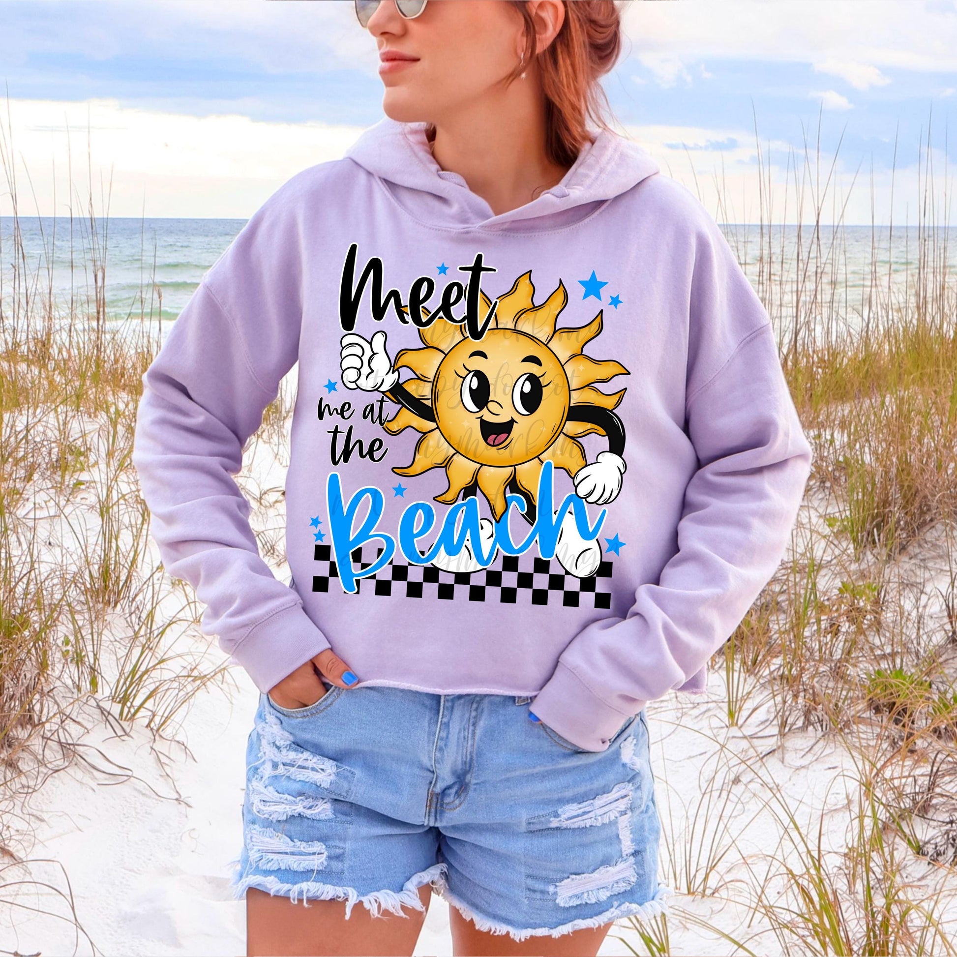 Meet Me At The Beach | Retro Sun Character PNG | Instant Download | Sublimation | DTF