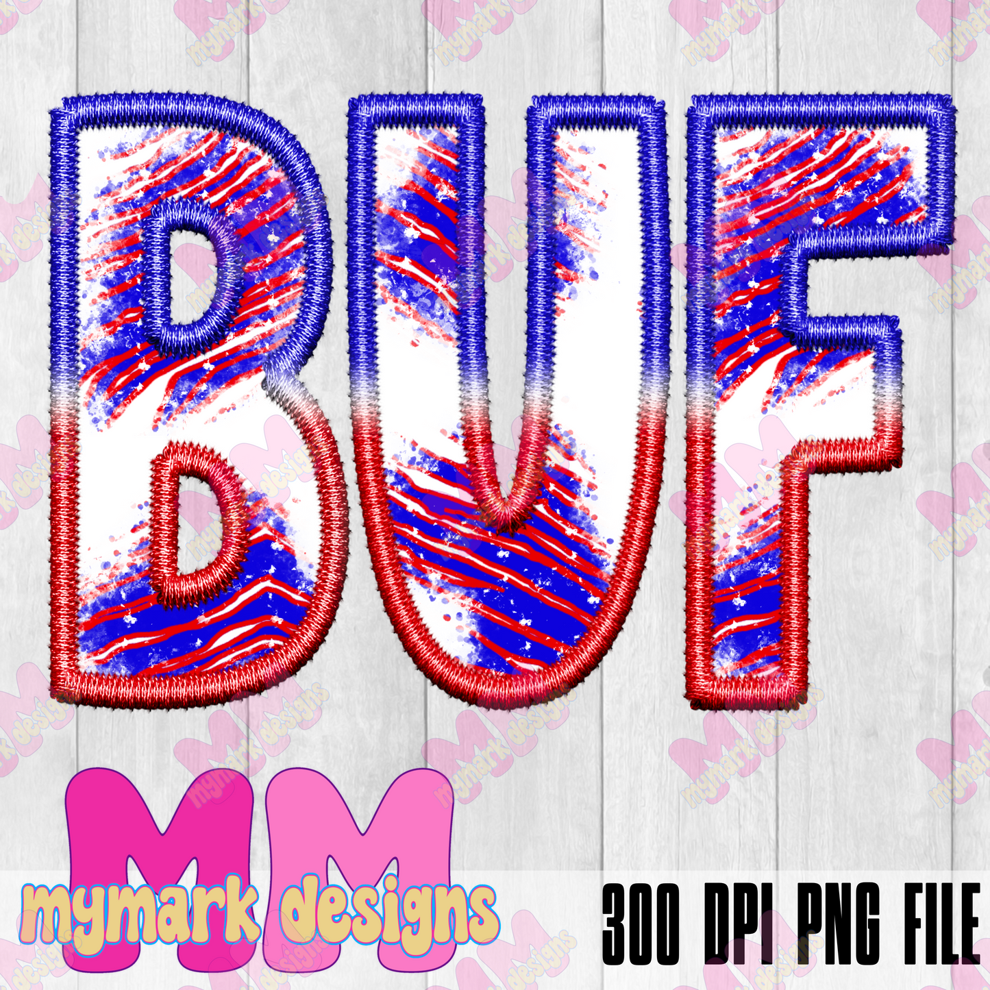 BUF Zubaz : Faux Embroidery : Buffalo PNG